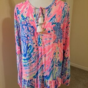 Lilly Pulitzer Elise Top Multicolor  Sz M EUC